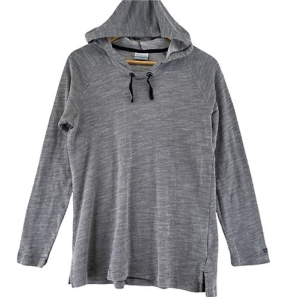 Columbia Thermal Shirt Womens Medium Gray Cotton Blend Hooded Lightweight - Picture 2 of 8
